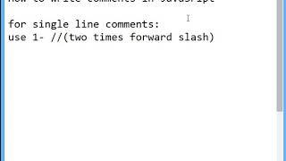 How to write single line and multilines comment in Javascript