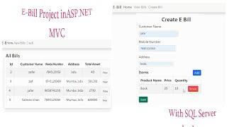 E-Bill Project in ASP.NET MVC With Database | ASP.NET MVC Project