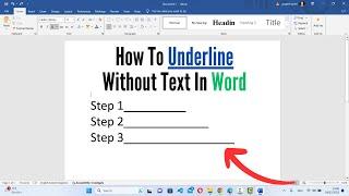 How to Put Underline Without Text in Microsoft Word (2024)