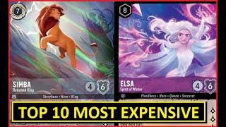 Top 20 MOST Expensive Cards in Disney's Lorcana TCG The First Chapter Valuable Enchanted Legendary