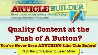 Article Builder - article writing software that works | article builder review