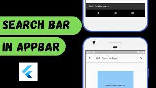 How to get Search Bar in Appbar | Appbar in Flutter | Flutter Tutorials