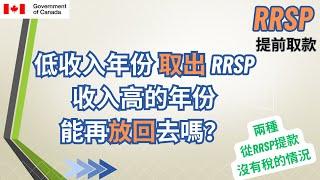 提前取出 RRSP 所留下的空間，還可以再利用嗎？兩種取出 RRSP沒有 withholding tax的狀況  #RRSP #注册退休储蓄账户 #储蓄账户 #税务 #延迟缴税 #提前取RRSP