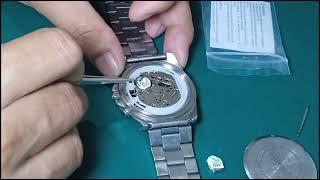 change casio Edifice (solar battery rechargeable) watch repair tutorials