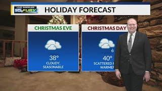 Cloudy Christmas Eve before showers return