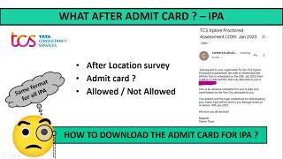 Allowed and not allowed in ion center | TCS IPA | Admit card | how to download admit card