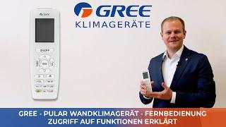 GREE KLIMAGERÄTE - Fernbedienung YAP1F7 für GREE PULAR WANDKLIMAANLAGE erklärt