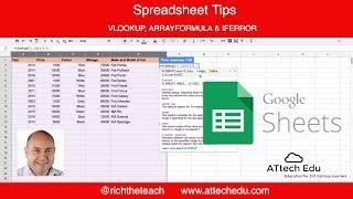Spreadsheet Tips:  Vlookup, Arrayformula, Iferror explained - match data from another worksheet