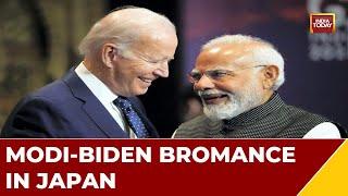 Biden Walks Over To Speak To PM Modi In Hiroshima, Japan |PM Modi-Biden Rekindle Bromance With A Hug