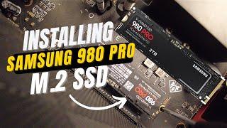 Installing Samsung 980 PRO 2TB PCle Gen 4X4 NVMe Gaming Internal Solid State Drive M.2 SSD and Setup