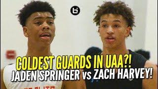 CRAZY GUARD BATTLE! Jaden Springer vs Zach Harvey! UAA Highlights!