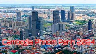 4K HDR Drone Footage Cambodia, Phnom Penh City Oct 2024