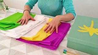 ASMR Tissue Paper • Organizing and Folding • No Talking