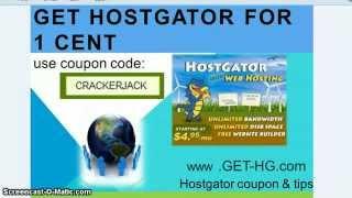 Hostgator 1 Cent Coupon code- Get Hostgator for 1 Penny