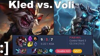 Kled vs. Volibear - Dealing with camp + enemy bot? (full gameplay)