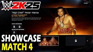 WWE 2k25 Showcase - Match 4 - High Chief Peter Maivia vs George the Animal Steele (All Objectives)