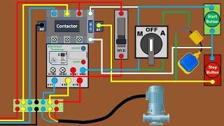 Float Switch Connection with DOL Starter || Selector Switch & Float Switch wiring @TheElectricalGuy