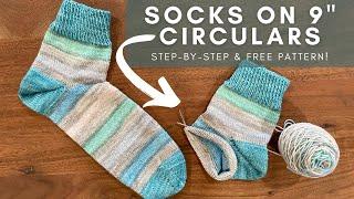 Socks on 9" Circular Knitting Needles | Step-by-Step Knitting Tutorial | Knitting House Square