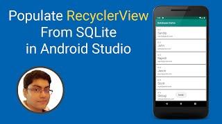 Populate RecyclerView from SQLite Database in Android Studio