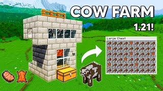 Minecraft EASY Cow FARM FOR ANY WORLD Tutorial 1.21+