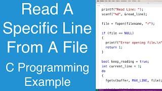 Read A Specific Line From A File | C Programming Example