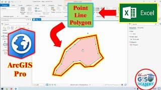 How to create Point, Line & Polygon from Excel (.CSV) Table in ArcGIS Pro [Khmer GIS Academy]