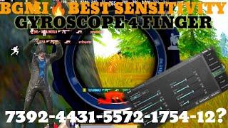 BGMI  BEST SENSITIVITY SETTINGS | GYROSCOPE 4 FINGER CODE TODAY | BGMI ZERO RECOIL SENSITIVITY