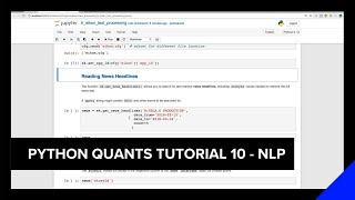 Python Quants Tutorial 10 - NLP - News Text Analysis | Refinitiv Developers