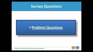 WEBINAR:  Writing Good Survey Questions