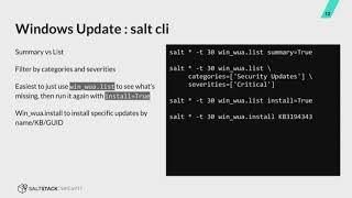 Windows Management and Security with SaltStack - SaltStack - SaltConf17