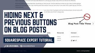 Hide Next & Previous Buttons on Blog Posts in Squarespace