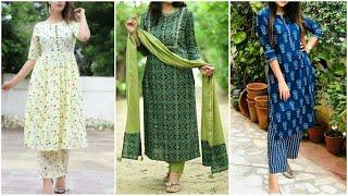 Latest and stylish Printed kurti with plazo designs|| cotton kurti designs