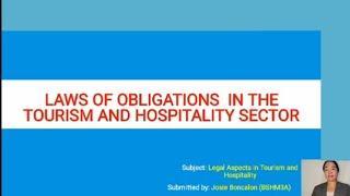 LAWS OF OBLIGATIONS IN THE TOURISM AND HOSPITALITY SECTOR