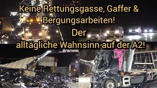 Schwerer LKW-Unfall, schlechte Rettungsgasse & Gaffer! A2 bei Ziesar - Der alltägliche A2 Wahnsinn!