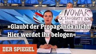 Russland: Protestaktion gegen Ukraine-Krieg im Live-TV »Hier werdet ihr belogen« | DER SPIEGEL