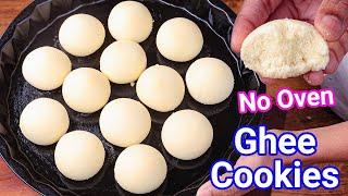 Ghee Biscuits on Tawa - Desi Ghee Cookies Recipe - No Oven | Best Tea-Time Ghee Biscuits