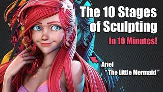 The 10 Stages of Sculpting in 10 Minutes - The Little Mermaid