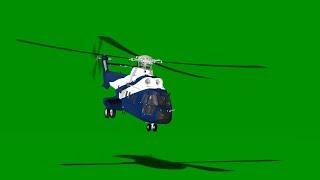 Helicopter in flight - different views - green screen - free use