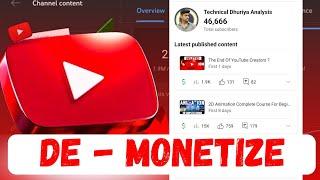 Shocking Problem: Channels DE-MONETIZE | YT Analytics Solution