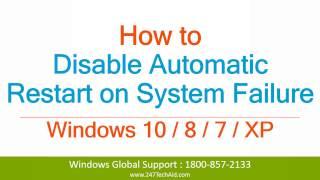 How To Disable Automatic Restart on System Failure