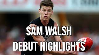 Sam Walsh AFL Debut Highlights