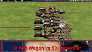 Age of Empires 2 - War Wagon (Koreans) vs Halberdier