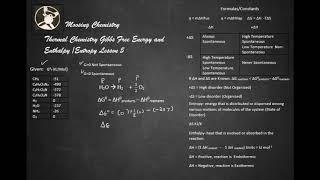 Thermal Chemistry Gibbs Free Energy Enthalpy/Entropy L5