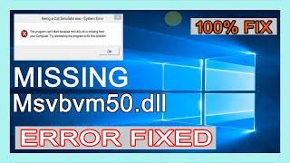 How to Fix Msvbvm50.dll Missing Your Computer