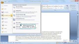 Comment enregistrer un document Word 2007 en PDF ?