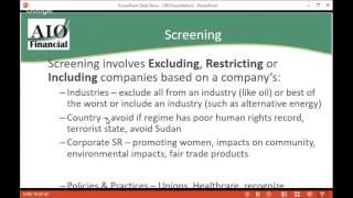 Socially Responsible Investing Webinar - Impact Investing