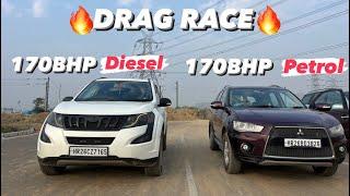 DRAG RACE- Mitsubishi Outlander VS Tuned Xuv500 | DIESEL ANYDAY!! outlander vs tuned XUV500!