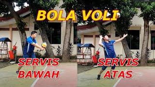 BOLA VOLI | SERVIS BAWAH DAN ATAS | MATERI PJOK