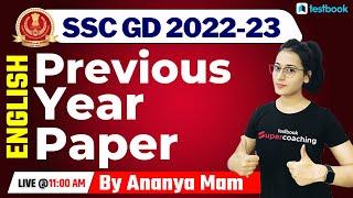 SSC GD English Classes 2022-23 | SSC GD English Previous Year Questions | By Ananya Mam