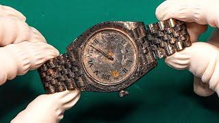 Burned Rolex Restoration  Unbelievable Before and After!